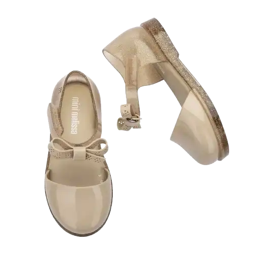 BEGE/GLITTER DOURADO