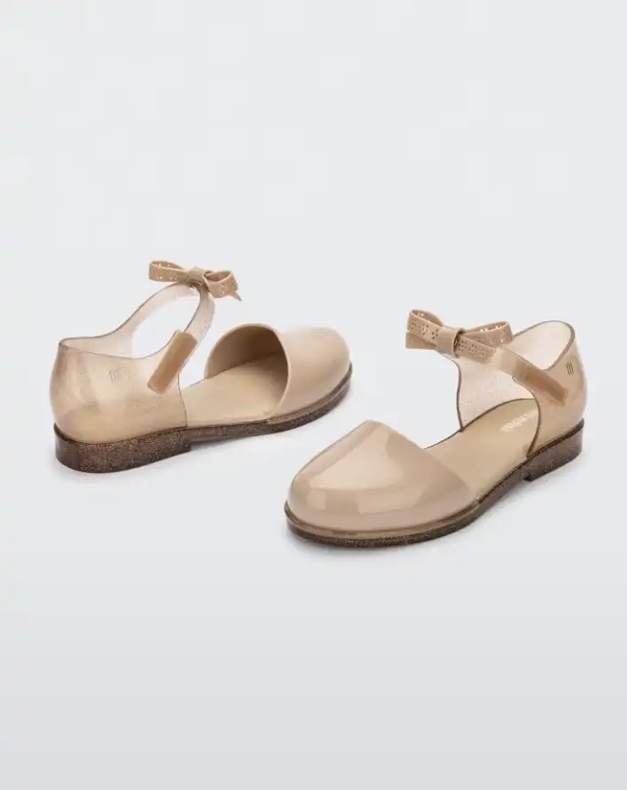 BEGE/GLITTER DOURADO