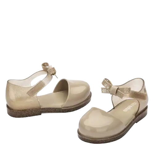 BEGE/GLITTER DOURADO